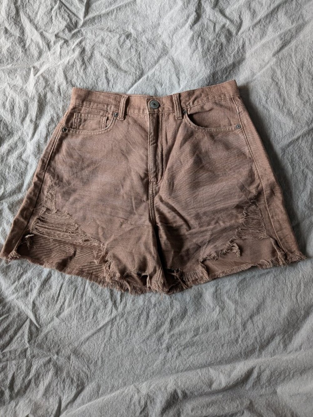 American Eagle Highest Rise Mom Distressed Jean Shorts Womens Size 4